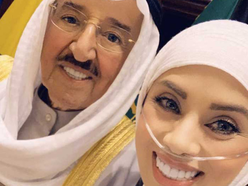 اضغط لمشاهدة الصور: أمير الكويت يستقبل محاربة السرطان شيماء العيدي
